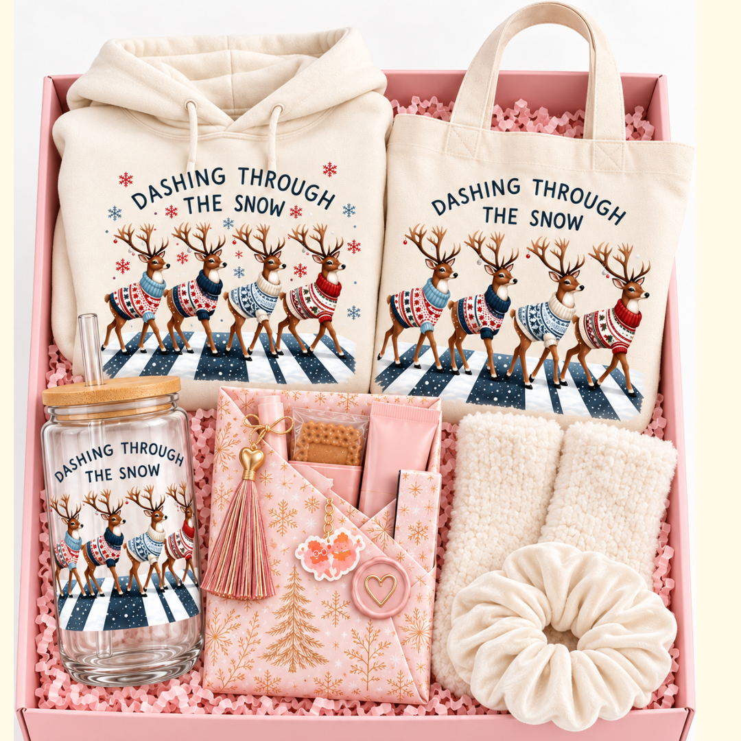 Dashing Through the Snow Cream Hoodie & Blind Date with a Book Gift Set | Billie Rae
