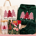 Merry Christmas Trees Emerald Green Hoodie & Blind Date with a Book Gift Set | Billie Rae