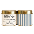 Naked Garden 200g soy wax candle in a gold tin with biodegradable glitter from the Everyday Favourites Collection.