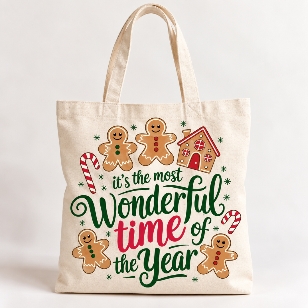 Wonderful Time of Year Organic Cotton Canvas Tote Bag | Christmas Collection