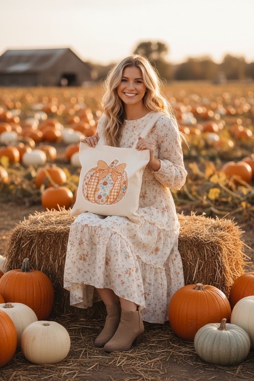 Autumn Patchwork Pumpkin in use