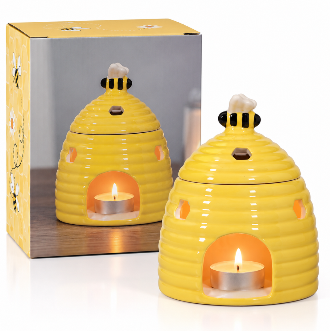 bumble bee wax burner, bee wax melt burner, honey hive burner, beehive wax burner, ceramic wax burner, bee home decor, wax melt burner, Billie Rae burner