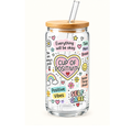 cup of positivity tumbler, positive glass tumbler, positivity cup, 16oz glass tumbler, iced coffee tumbler, positive gift for her, bamboo lid tumbler, Billie Rae tumbler