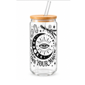 own your magic tumbler, witchy glass tumbler, Halloween tumbler, 16oz glass tumbler, witchy drinkware, spooky season cup, Halloween gift, Billie Rae tumbler