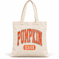 Pumpkin Season Large Block Letter Organic Cotton Tote Bag | Autumn Collection
